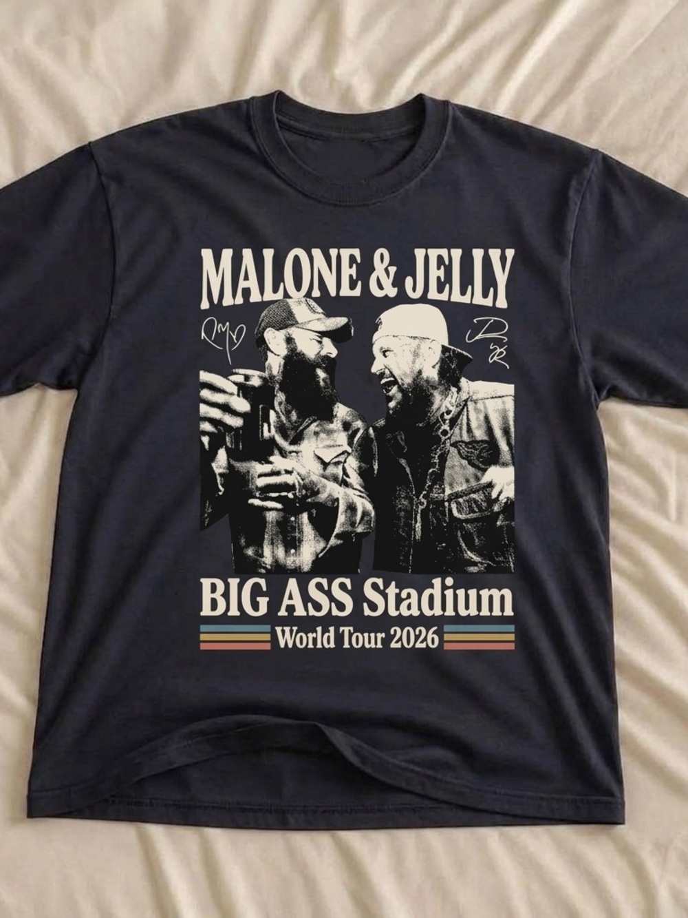 Big Ass Stadium Tour T-Shirt, Post Malone Jelly Roll 2026 Tour - Unisex Black